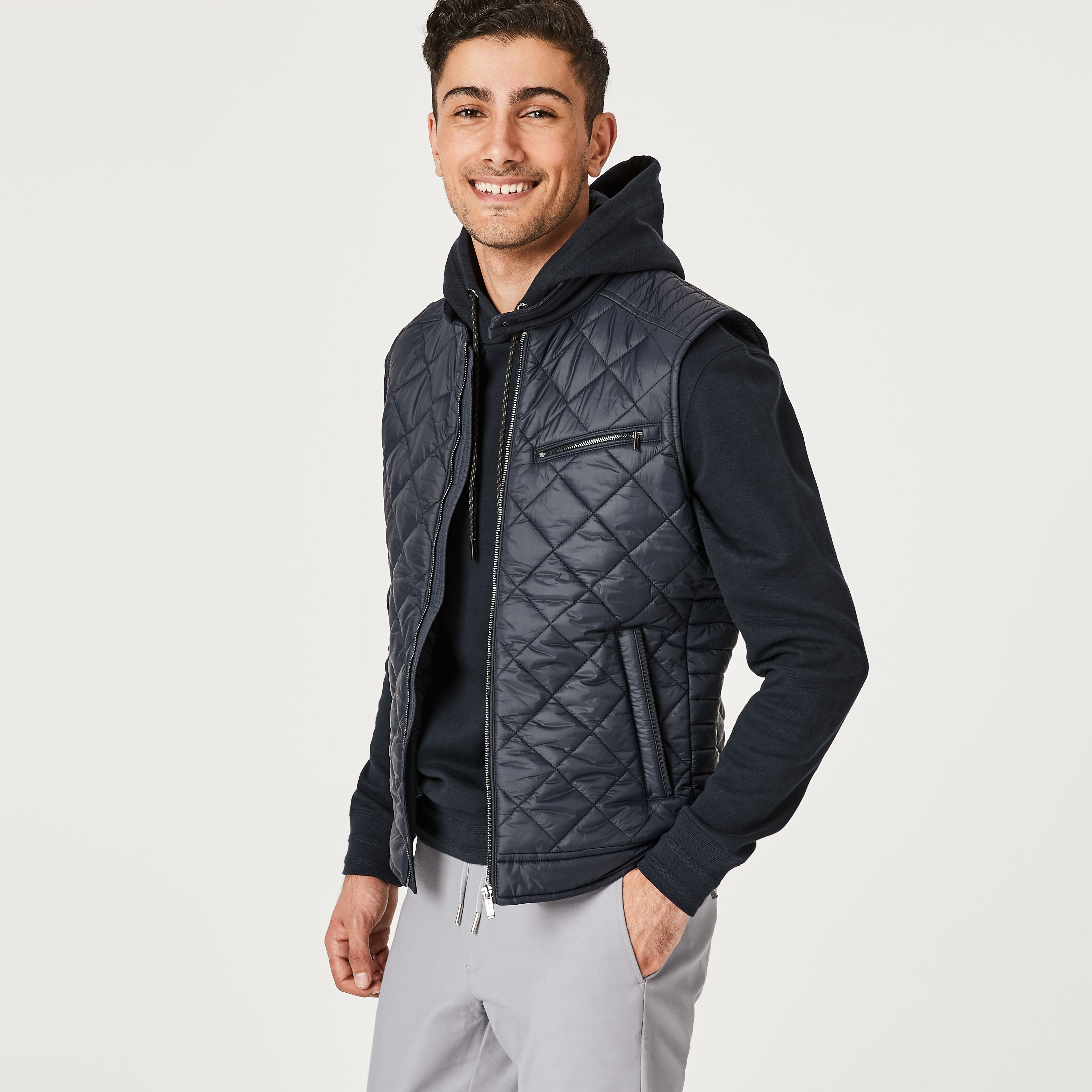 Navy puffer store vest